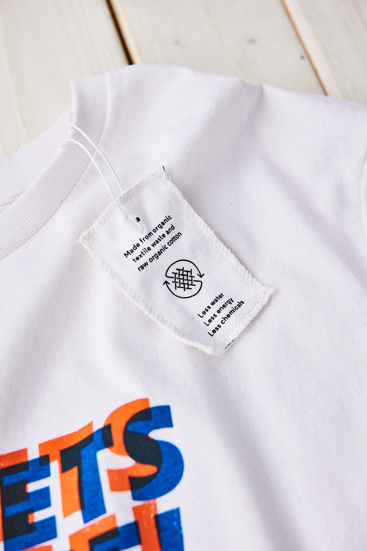 Pockets please T-shirt, off-white, to-farvet frontprint, voksen