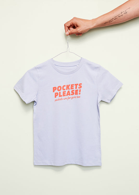 Pockets please T-shirt, blå, barn