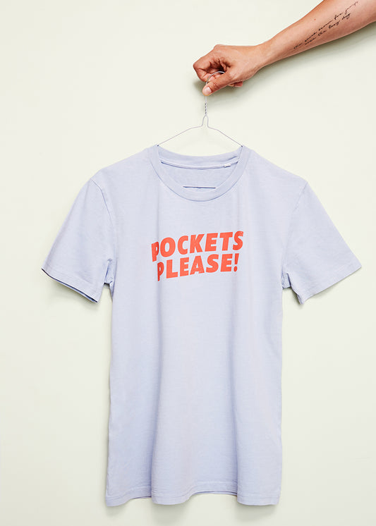 Pockets please T-shirt, blå, voksen