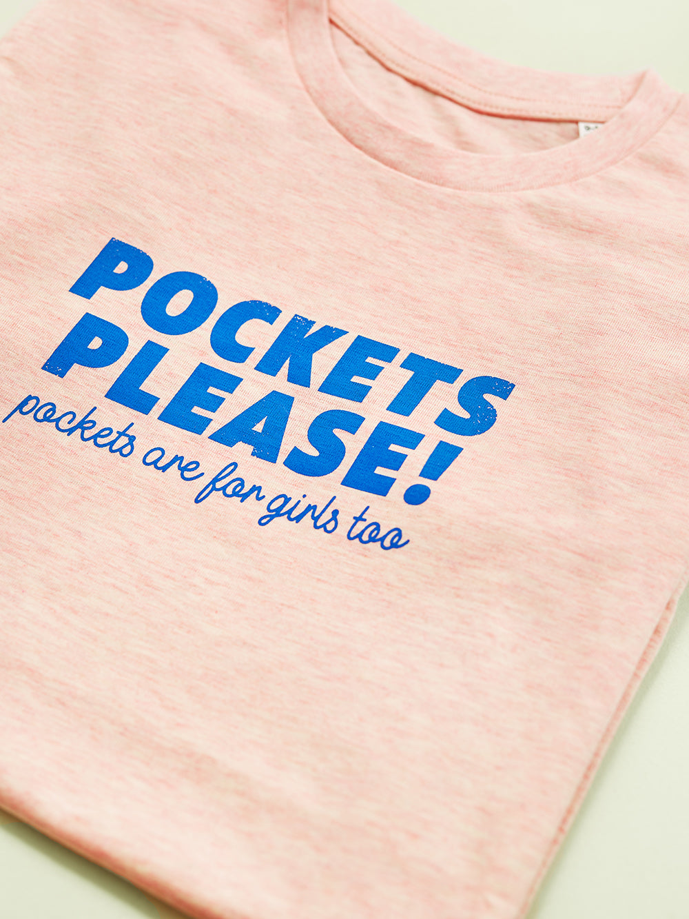 Pockets please T-shirt, light pink, barn