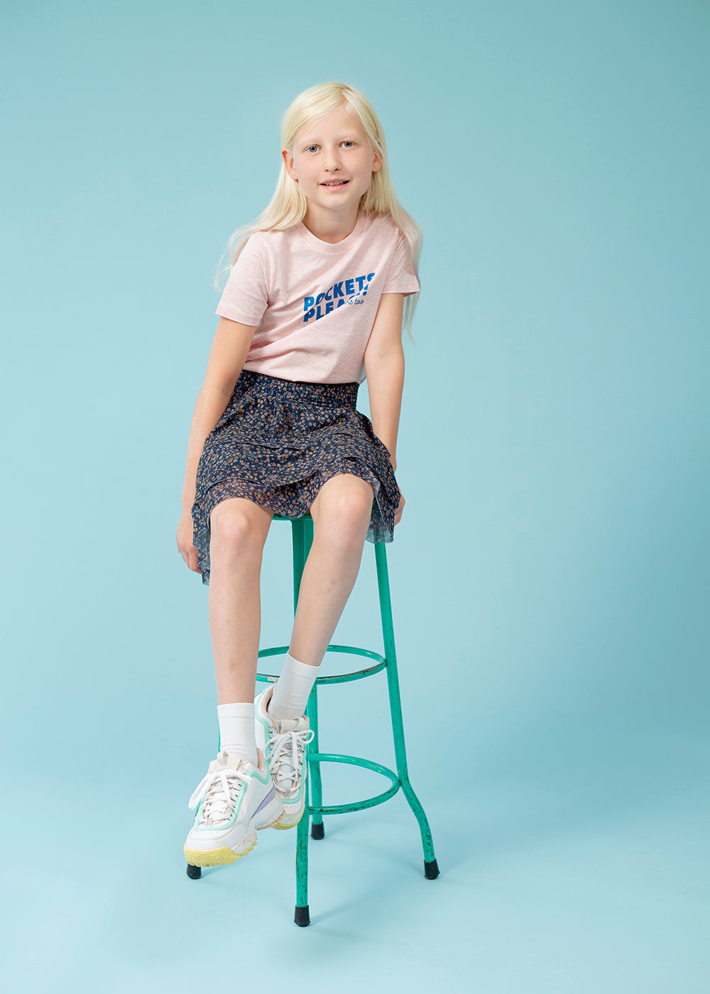 Pockets please T-shirt, light pink, barn