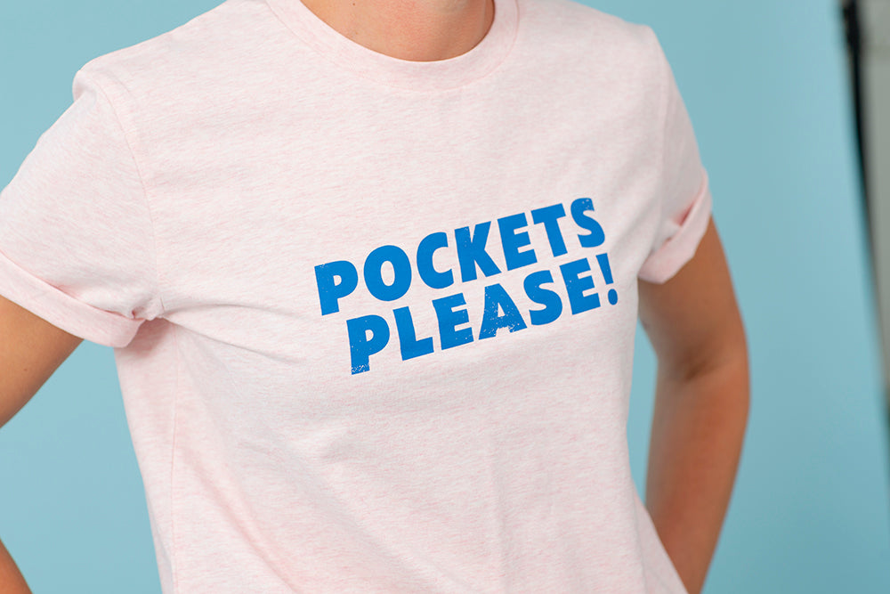 Pockets please T-shirt, light pink, voksen