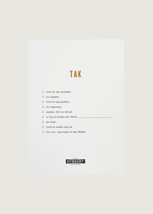 Checklist notes – TAK