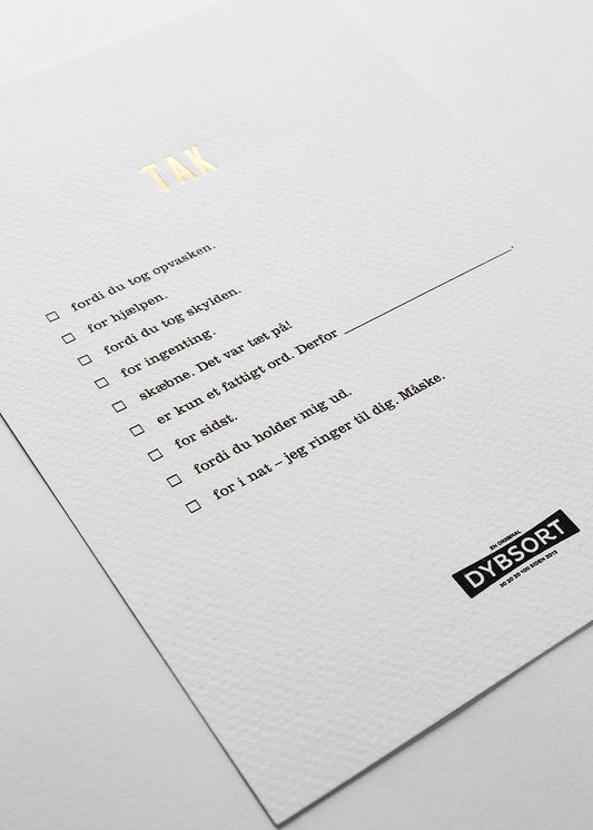 Checklist notes – TAK