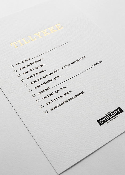Checklist notes – TILLYKKE