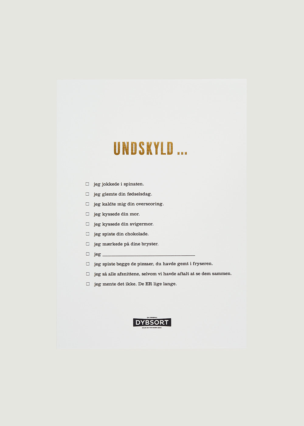 Checklist notes – UNDSKYLD