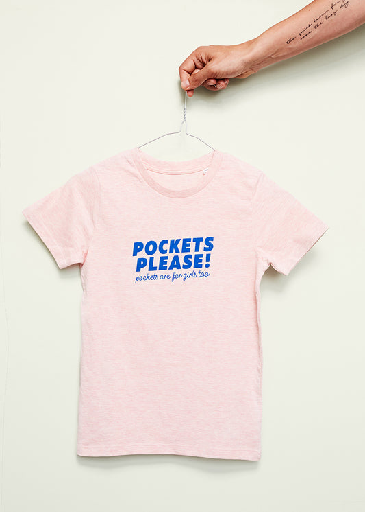 Pockets please T-shirt, light pink, barn