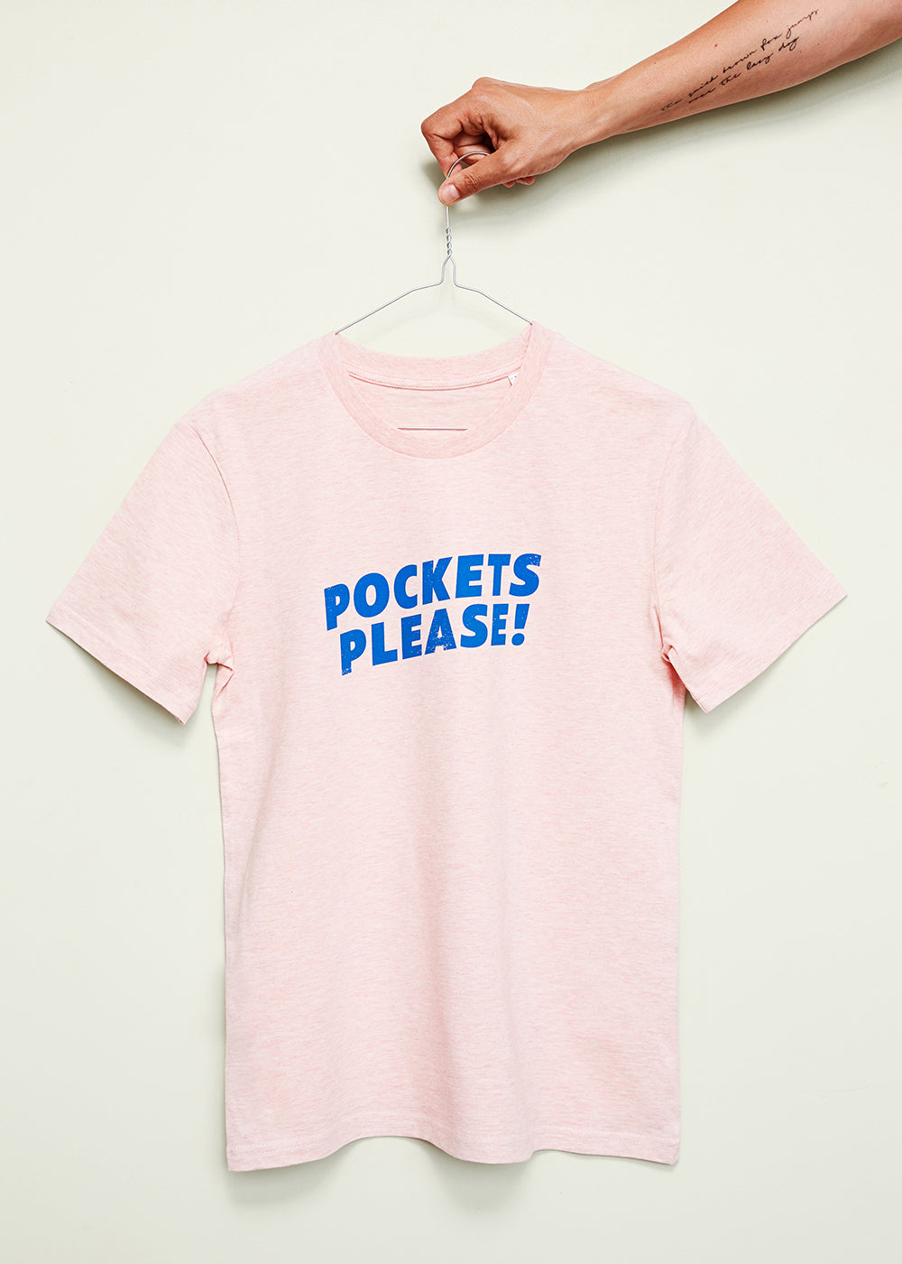 Pockets please T-shirt, light pink, voksen