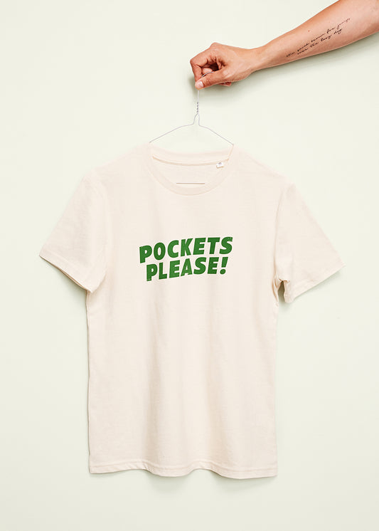 Pockets please T-shirt, off white, voksen