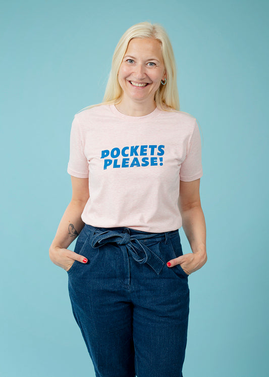 Pockets please T-shirt, light pink, voksen