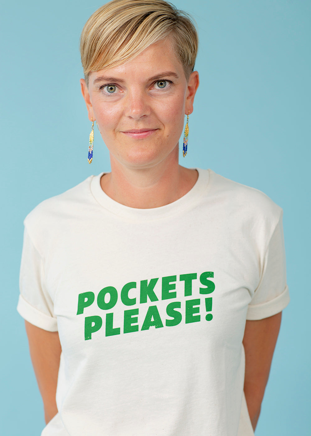 Pockets please T-shirt, off white, voksen